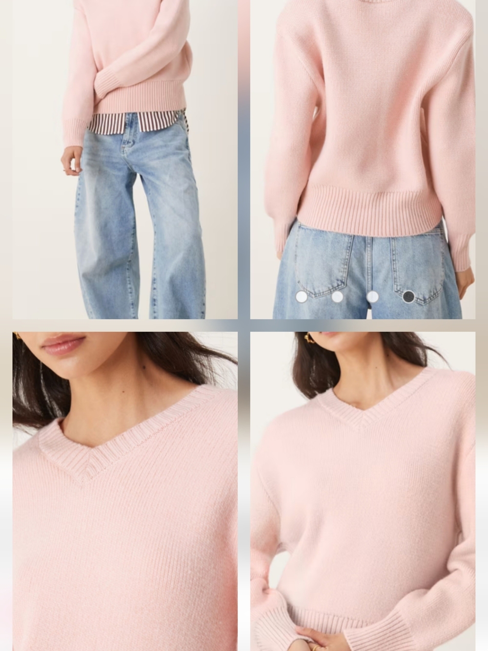 Everyday V-Neck Sweater in Soft Pink